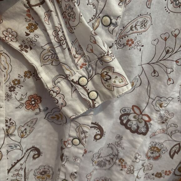 Panhandle Slim Womens XL White Paisley Western Rodeo Ranchwear Cowgirl Fit Shirt - Picture 8 of 16
